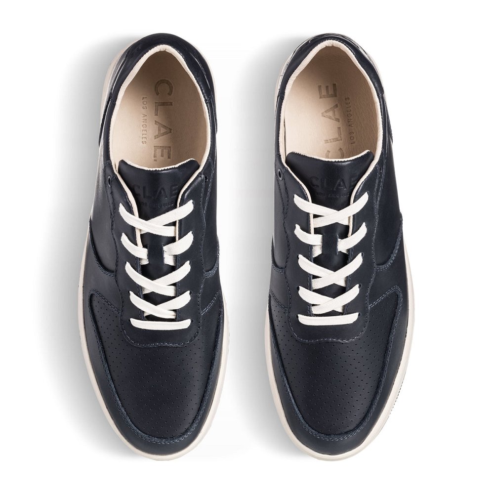 CLAE MALONE Shoes Mens USA456-S89 In Deep Navy Leather